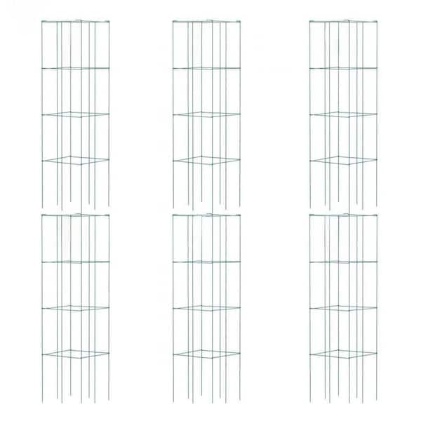39.4 in. H steel Tomato Cages 6-Pack, Foldable Plant Supports for Climbing Vegetables and Flowers