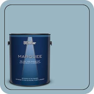 1 gal. #S470-3 Peaceful Blue One-Coat Hide Satin Enamel Interior Paint & Primer
