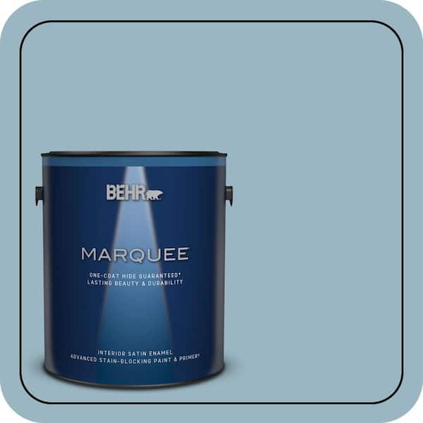 BEHR MARQUEE 1 gal. #S470-3 Peaceful Blue One-Coat Hide Satin Enamel Interior Paint & Primer