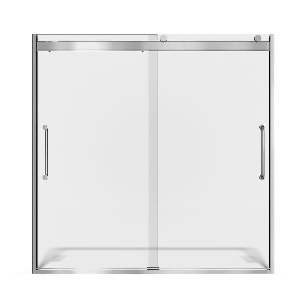 Arelo 60" Frameless Sliding Tub Door with Clear Glass and Chrome Finish