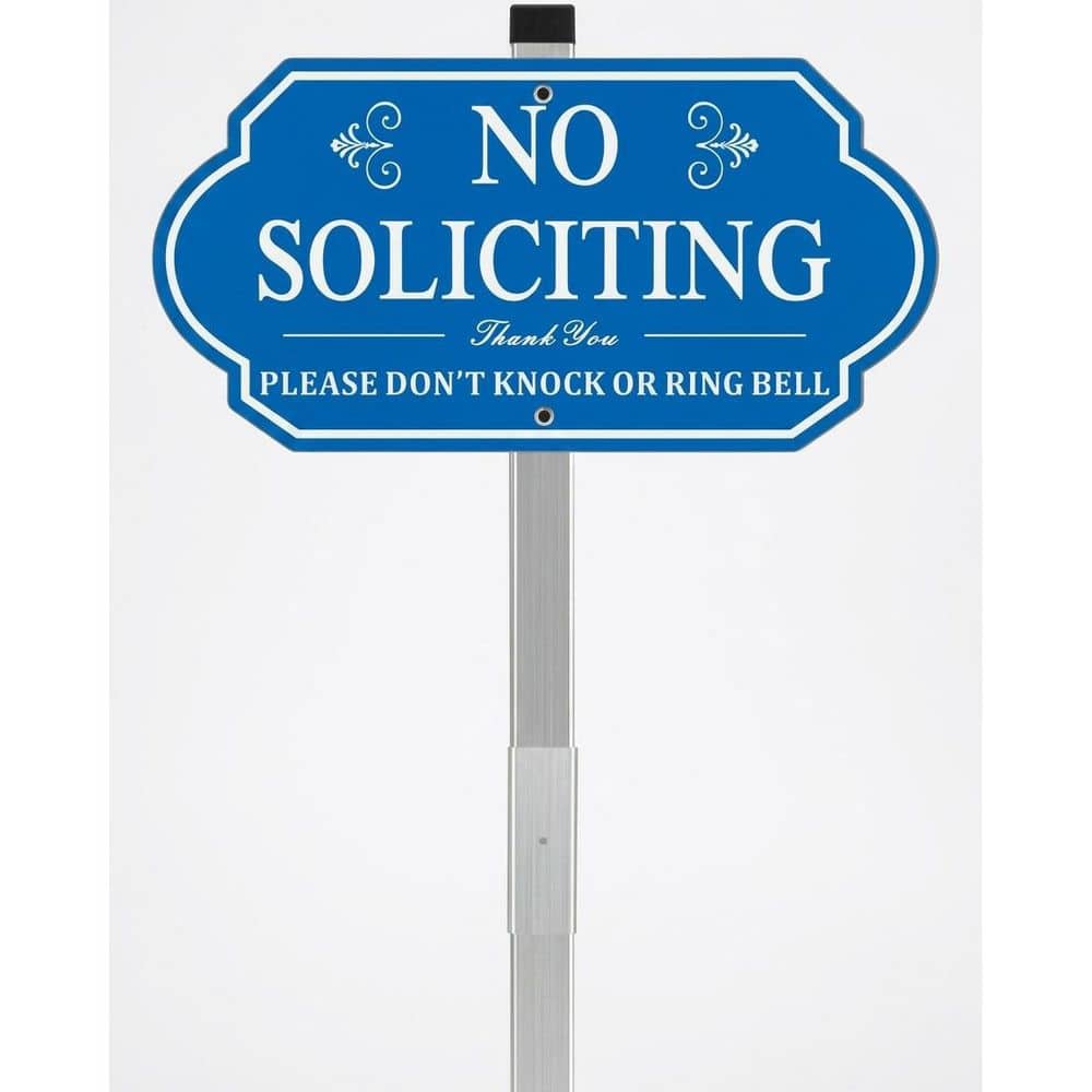 Black Metal Solar No Soliciting Yard Sign Pack, Rustproof Aluminum, UV-Resistant, Tall Stake for Home Privacy price history on PriceWatchPro