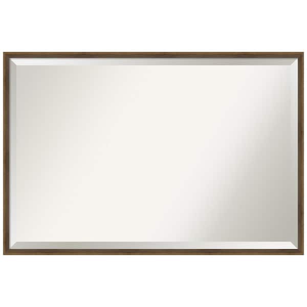 Amanti Art Medium Rectangle Bronze Beveled Glass Modern Mirror (25 in. H x 37 in. W)