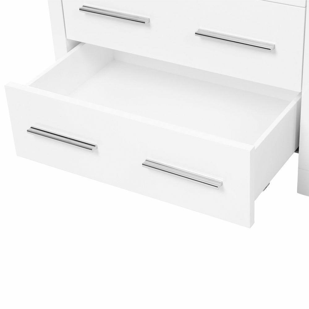 Modern 24" White Engineered Wood Bathroom Vanity Set with Ceramic Vessel Sink