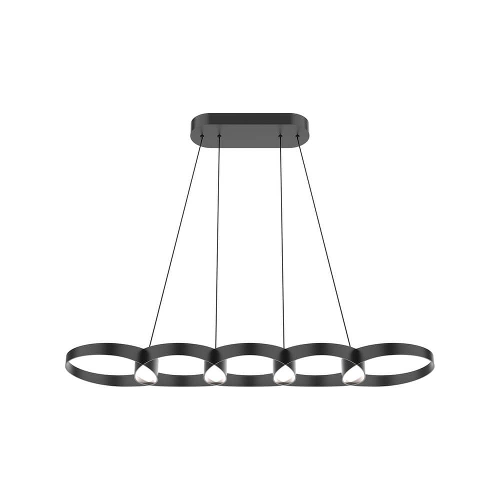 Modern Black Glass LED Indoor/Outdoor Pendant Light