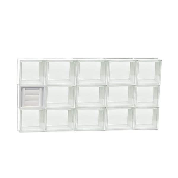 Clearly Secure 34.75 in. x 17.25 in. x 3.125 in. Frameless Clear Glass Block Window with Dryer Vent