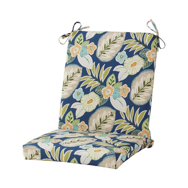 20 in x 19 in Outdoor High Back Chair Pad, Marlow Blue Floral