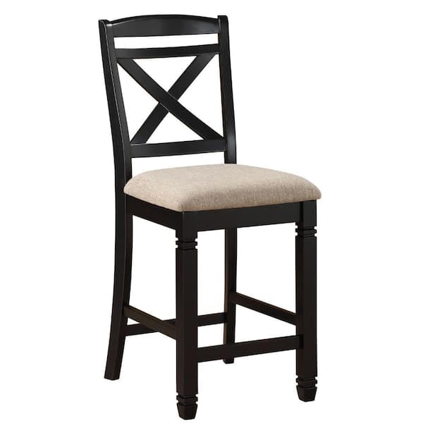 Brown Fabric X Design BackresT Counter Height Dining Chair