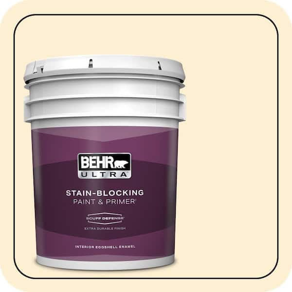 BEHR ULTRA 5 gal. #330A-1 Bonnie Cream Extra Durable Eggshell Enamel Interior Paint & Primer