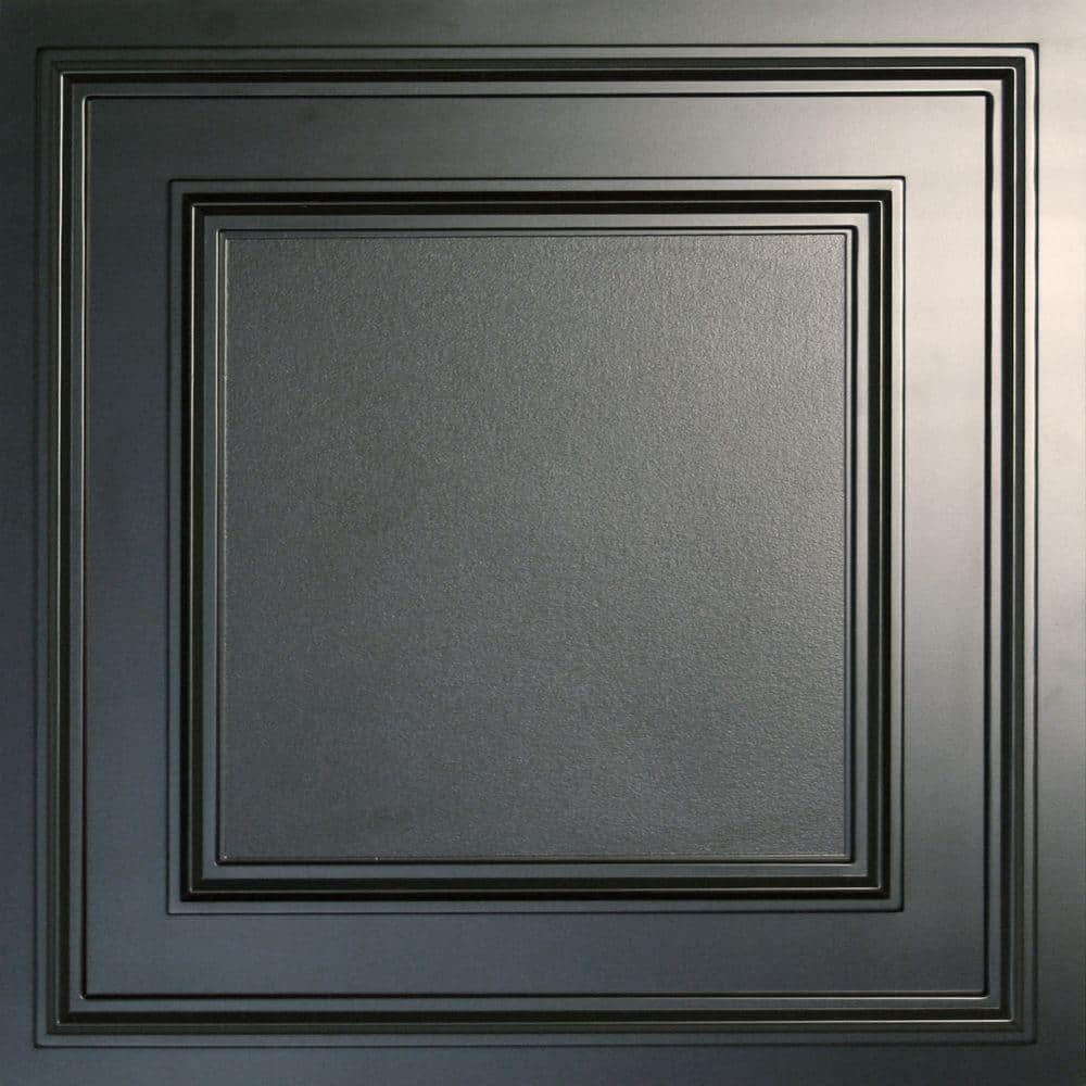 Ceilume Cambridge Black 2 Ft X 2 Ft Lay In Or Glue Up Ceiling Panel Case Of 6 V3 Cam 22bko 6 The Home Depot