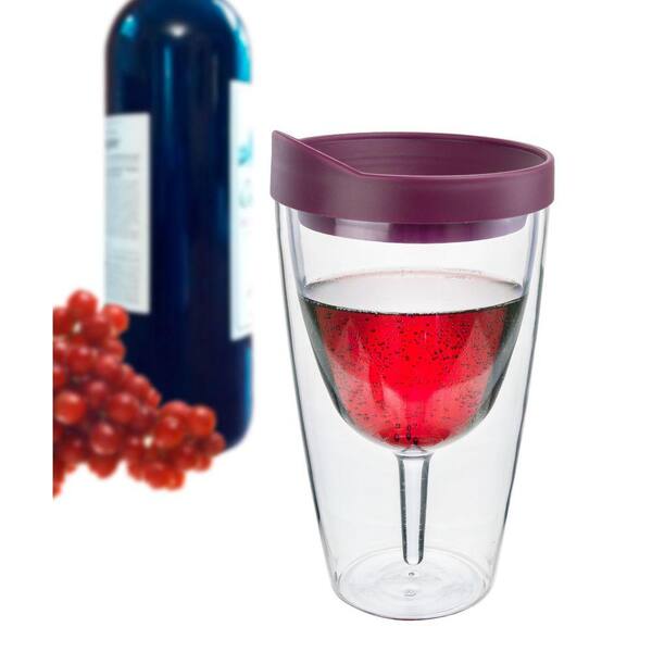 Wine Tumbler Insulated Double Wall Acrylic Merlot Drink Lid To Go 16oz Party 4PK
