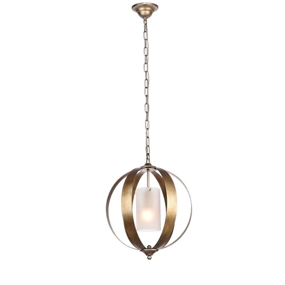 Timeless Home 15 in. 1-Light Vintage Silver Pendant Light, Bulbs Not Includ