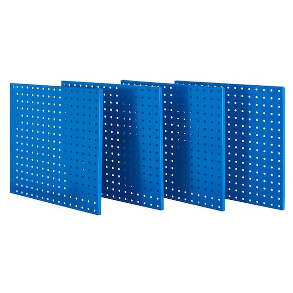 Everbilt 16 in. x 16 in. Heavy-Duty Steel Pegboards Mounting Hardware Included in Blue (4-Pack)
