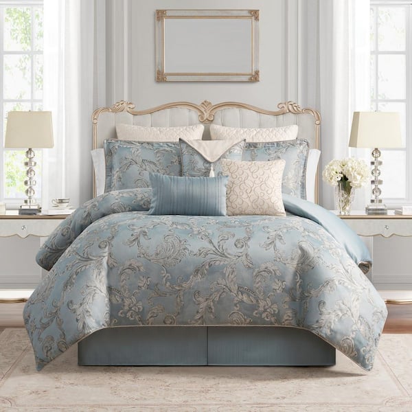 WATERFORD Cranfield 6-Piece Blue King Comforter Set