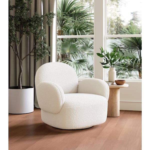 Pilka White Swivel Arm Chair