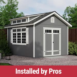 Professionally Installed Windemere 10 ft. x 12 ft. Deluxe Multi-purpose Wood Shed with Black Shingles (120 sq. ft. )