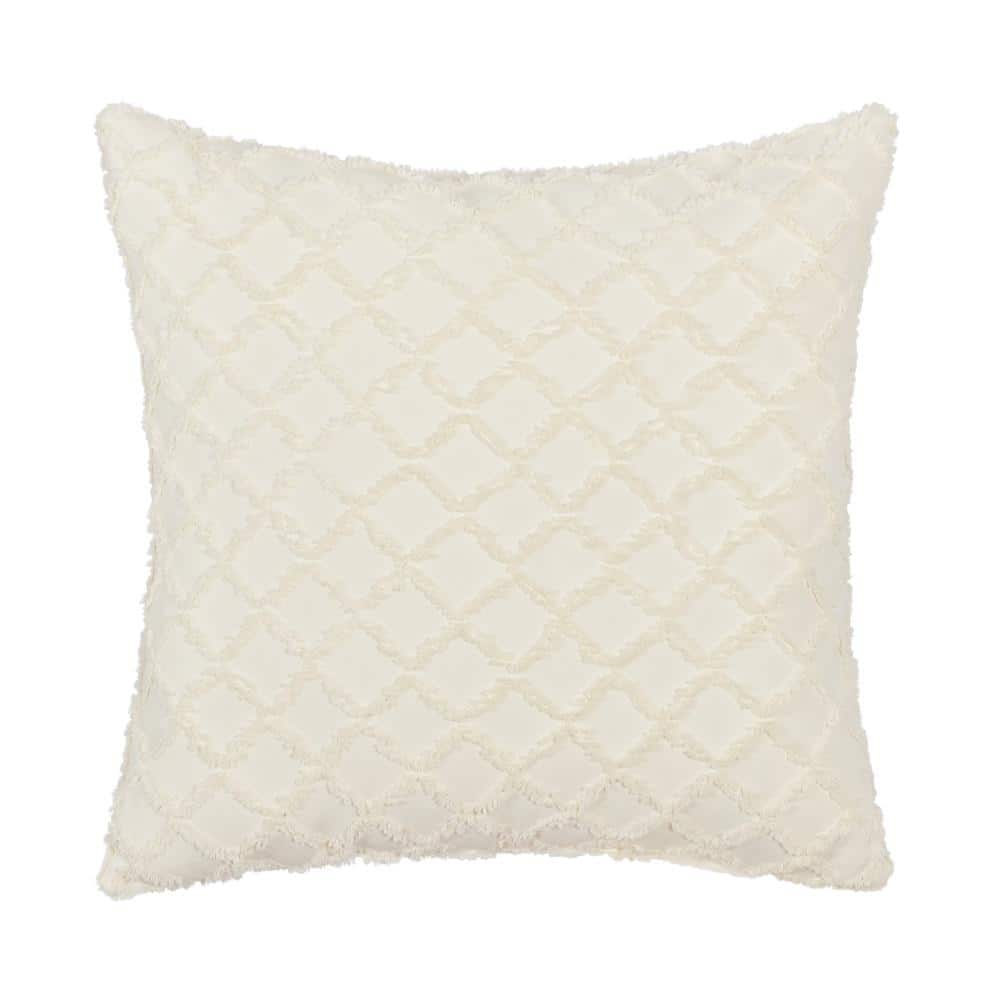 Lilith Cream Polyester 20 in. Square Decorative Throw Pillow 20 x 20 in.