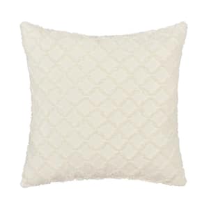 Lilith Cream Polyester 20 in. Square Decorative Throw Pillow 20 x 20 in.