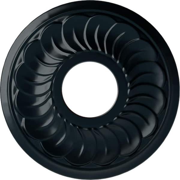 Ekena Millwork 1 in. x 11-3/4 in. x 11-3/4 in. Polyurethane Jet Blackthorne Ceiling Medallion, Night Shade