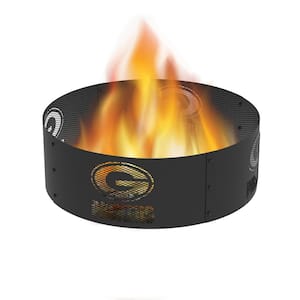 Decorative NFL 36 in. x 12 in. Round Steel Wood Fire Pit Ring - Green Bay Packers