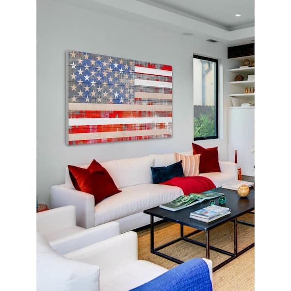 Unbranded 24 in. H x 36 in. W "American Dream" by Parvez Taj Printed White Wood Wall Art