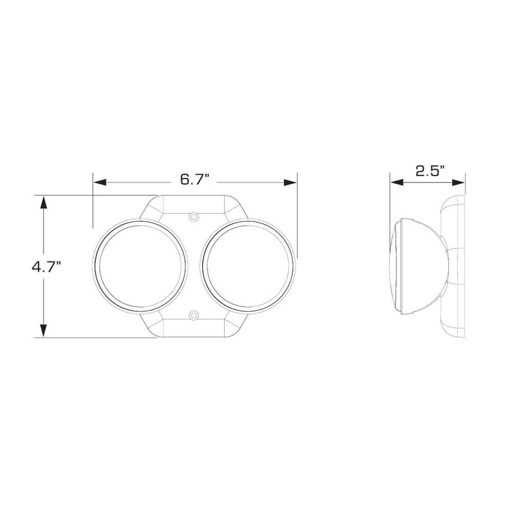 White Double Head LED Emergency Light with Integrated LEDs