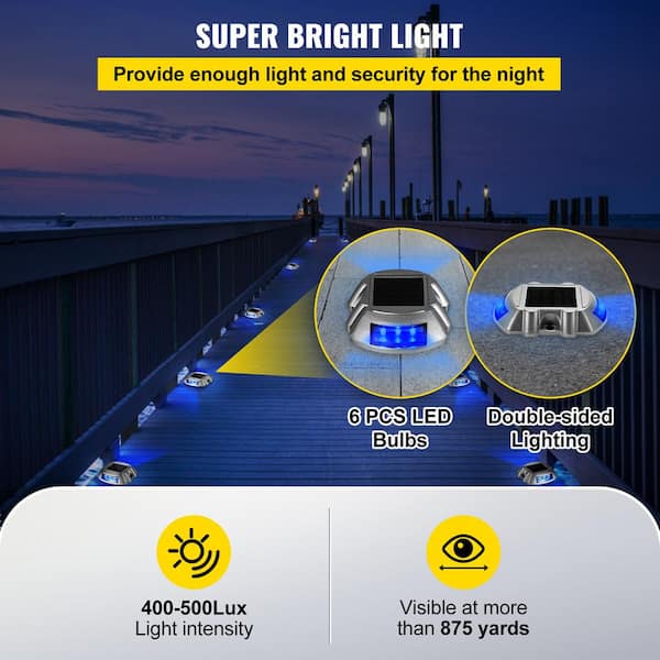  6 Pcs Solar Powered Driveway Markers Driveway Lights
