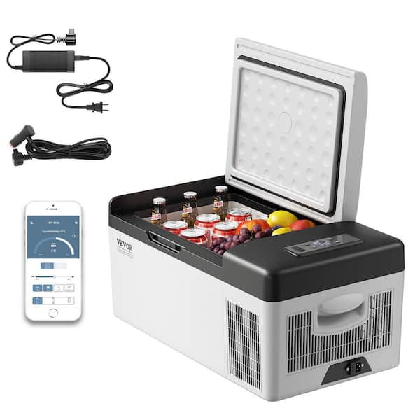 0.53 cu. ft. Outdoor Refrigerator Portable Mini Freezer -4°~68° Car Compressor Fridge Cooler in Gray