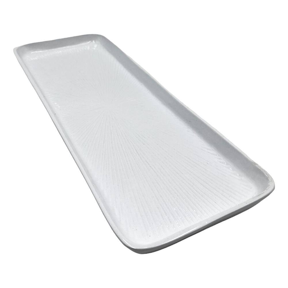 castellousa Aluminum White Decorative Modern Tray CB-AP68-TR-15-WHT
