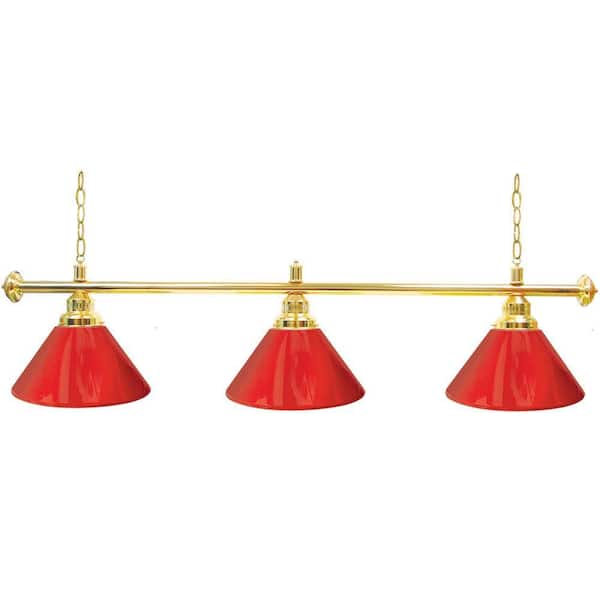 Trademark Global 3-Light Red Billiard Lamp
