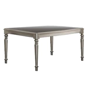 Traditional Silver Rubber Wood Dining Table