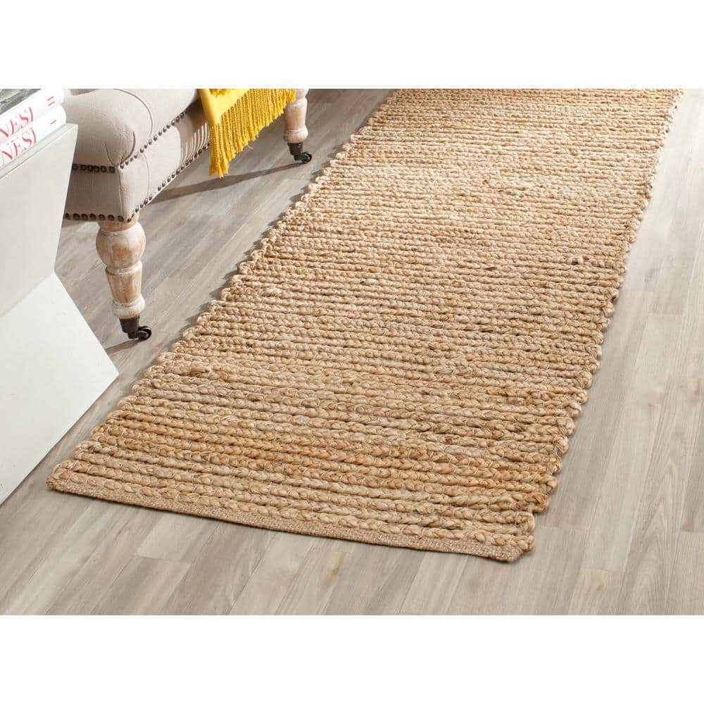Natural Handmade Flat Woven Jute Runner Rug - 2'3" x 10'