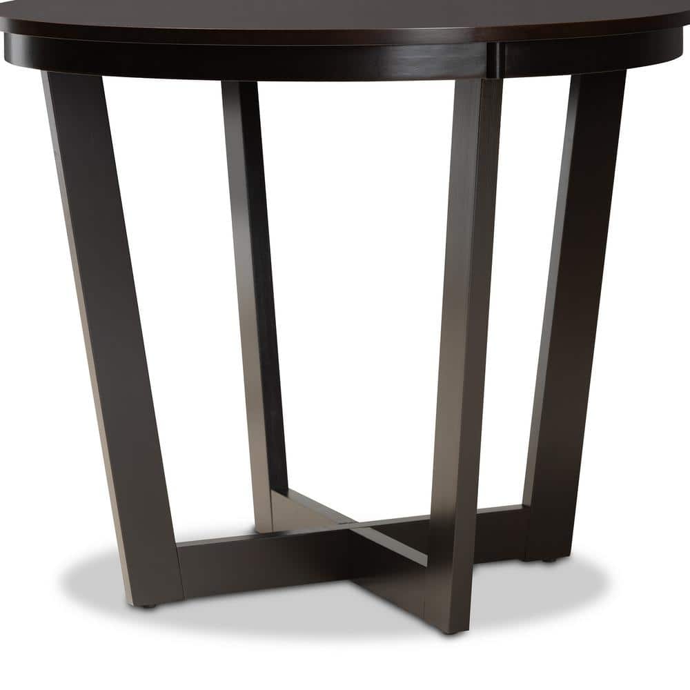 Alayna Dark Brown 35" Round Wood Dining Table
