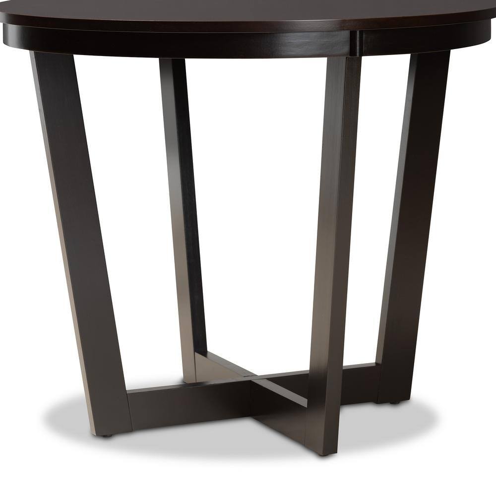 Alayna Dark Brown 35" Round Wood Dining Table