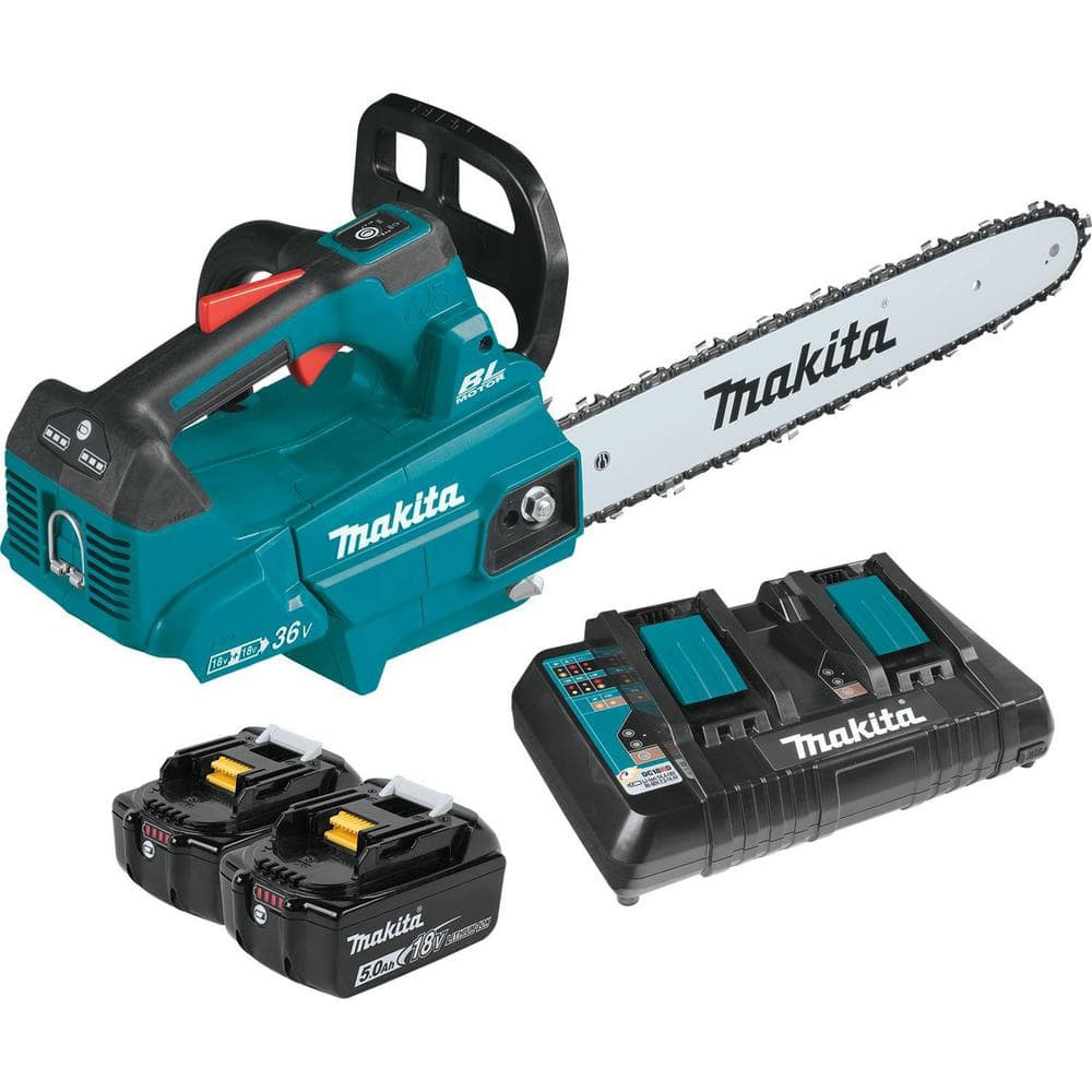 Makita LXT 16 in. 18V X2 (36V) Lithium-Ion Brushless Battery Top Handle Chain Saw Kit (5.0Ah) -  XCU09PT