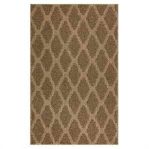 Basics Prism Tan 2 ft. 6 in. x 3 ft. 10 in. Transitional Tufted Geometric Lattice Polyester Rectangle Area Rug