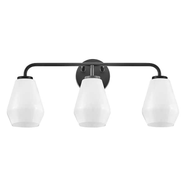 LARK - Gio 24.0 in. 3 Light Black Vanity Light