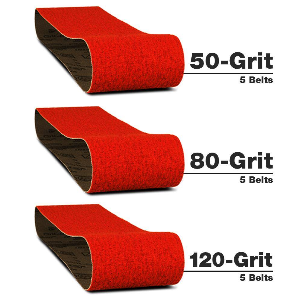 3 in. x 18 in. Belt - Assortment (50, 80 and 120 Grit) (15-Pack) price history on PriceWatchPro