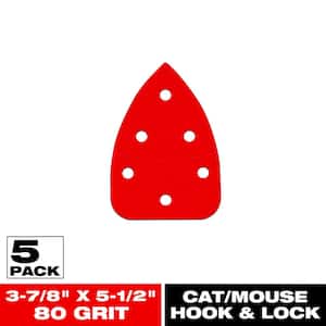 3-7/8 in. x 5-1/2 in. 80-Grit CAT/Mouse Hook and Lock Detail Sanding Sheets