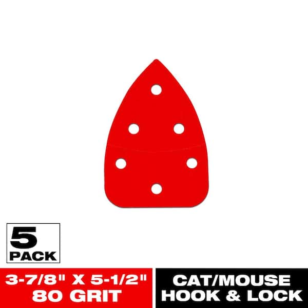 DIABLO 3-7/8 in. x 5-1/2 in. 80-Grit CAT/Mouse Hook and Lock Detail Sanding Sheets