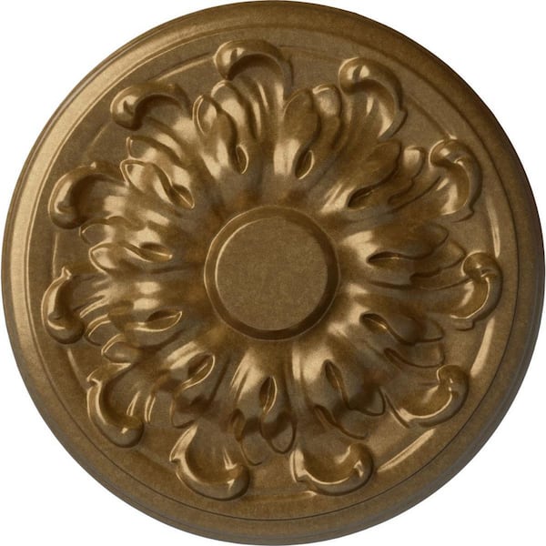 Ekena Millwork 7-7/8 in. x 1-1/2 in. Millin Polyurethane Ceiling Medallion (Fits Canopies upto 2 in.), Pale Gold