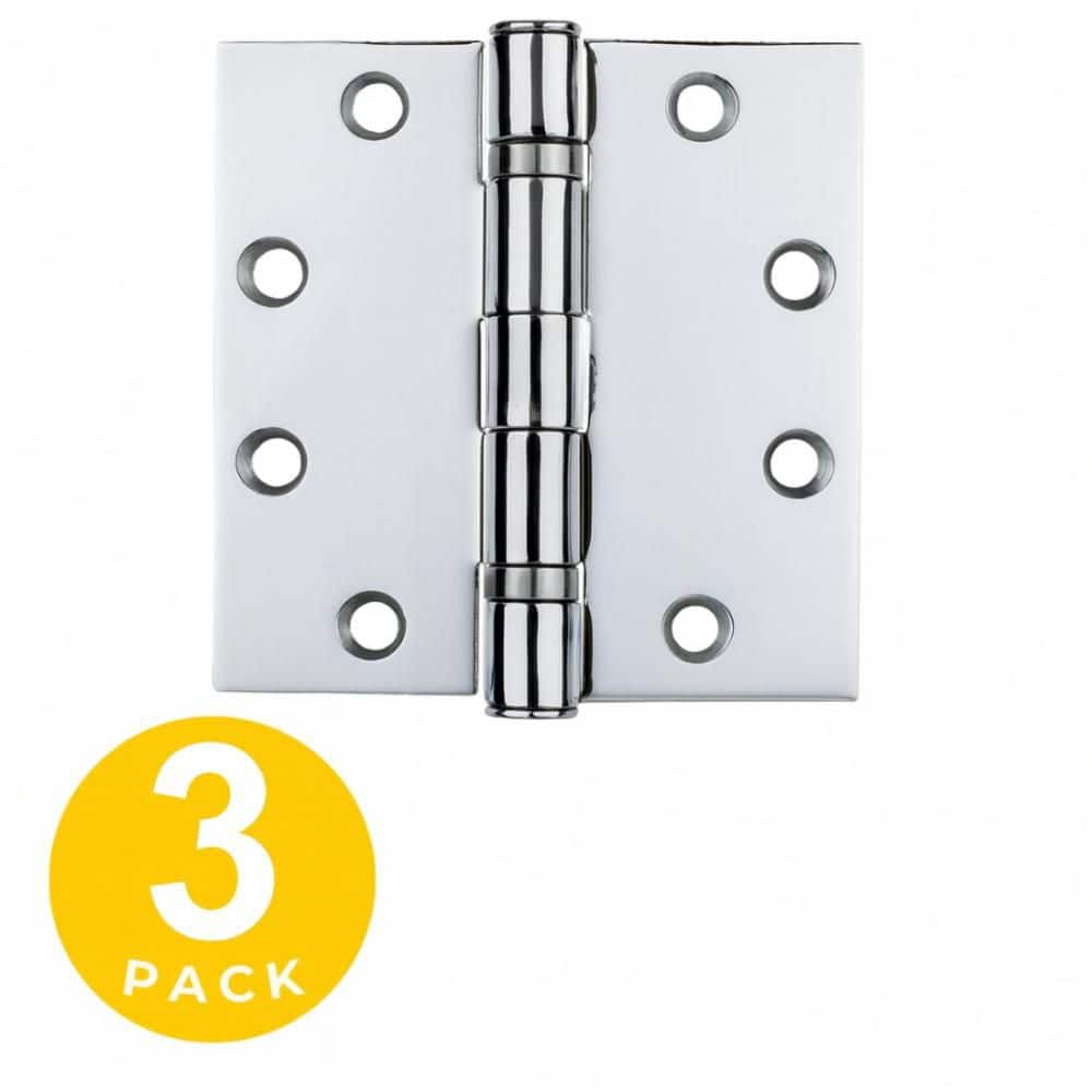4.5 in. x 4.5 in. Polished Chrome Commercial Full Mortise Square Corner Door Hinge with Fixed Pin - Pack of 3 price history on PriceWatchPro