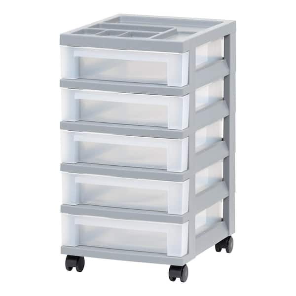 Storage Cart with Organizer Top - 6 Drawer