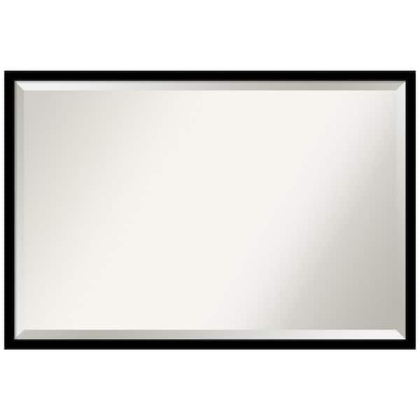 Amanti Art Jet 37.5 in. x 25.5 in. Casual Rectangle Framed Black Bathroom Vanity Mirror