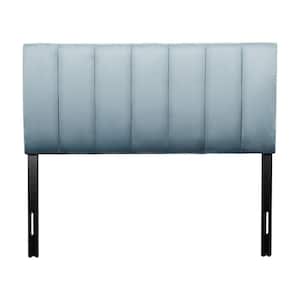 Helena Adjustable Light Blue Full Upholstered Headboard with Channel Tufting