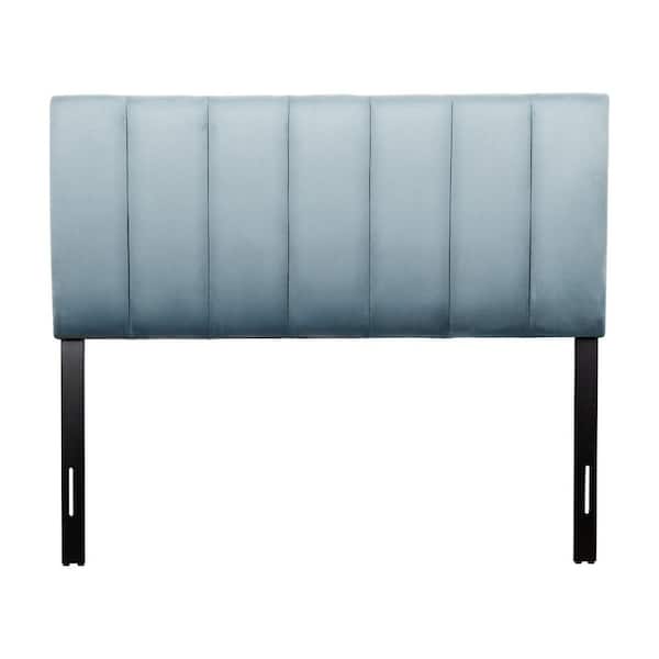 CorLiving Helena Adjustable Light Blue Full Upholstered Headboard with Channel Tufting