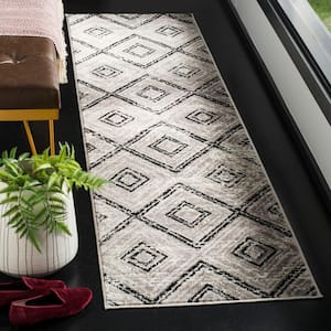 Skyler Gray/Black 2 ft. x 14 ft. Geometric Runner Rug