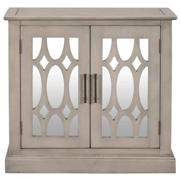 Tileon 29.5 in. W x 13.8 in. D x 27.5 in. H in Gray MDF Ready to Assemble Kitchen Cabinet with Solid Wood Frame & top & Legs