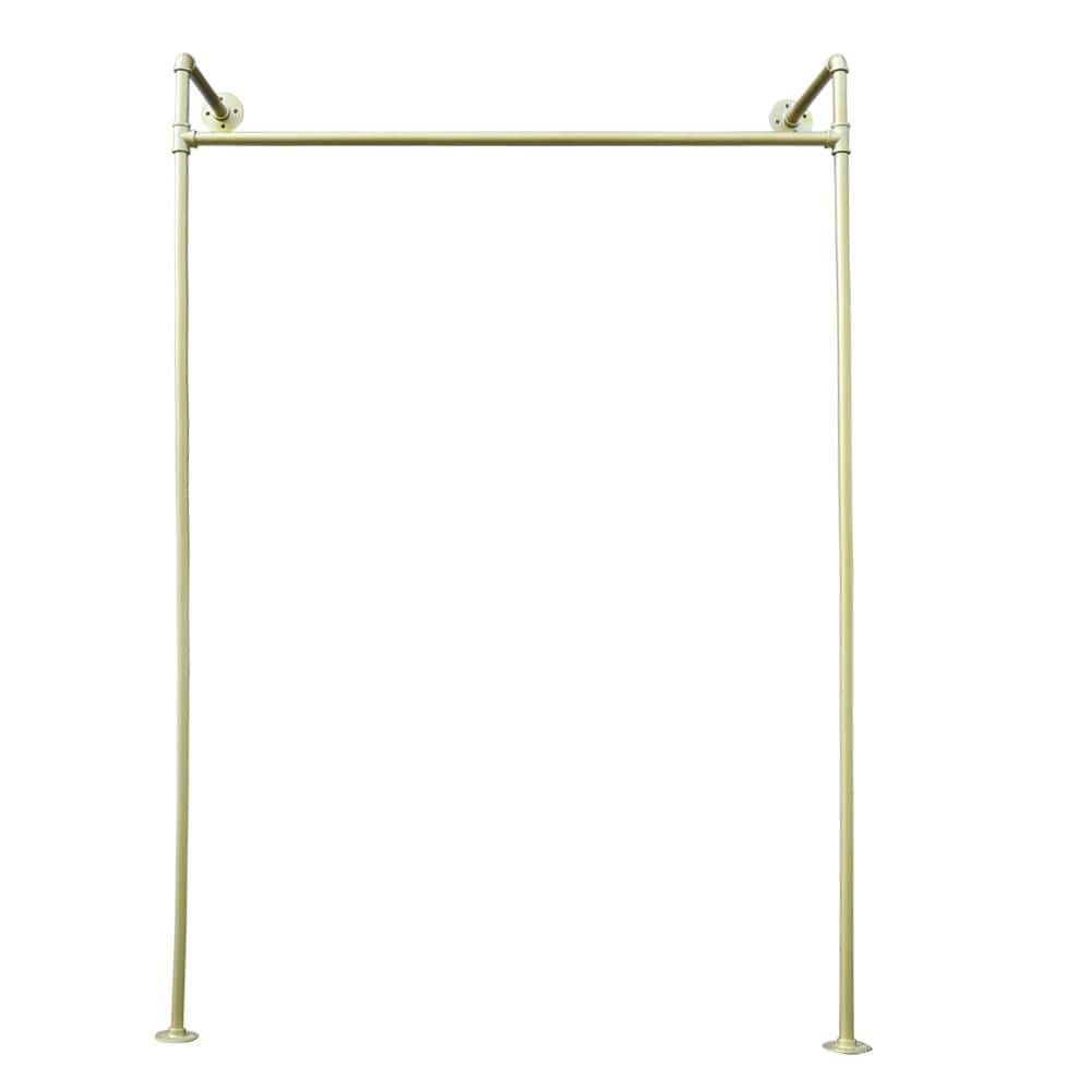 Gold Iron Clothes Rack Hanging Rod Pipe Wall Mounted Garment Rack 47.2 in. W x 66.9 in. H price history on PriceWatchPro