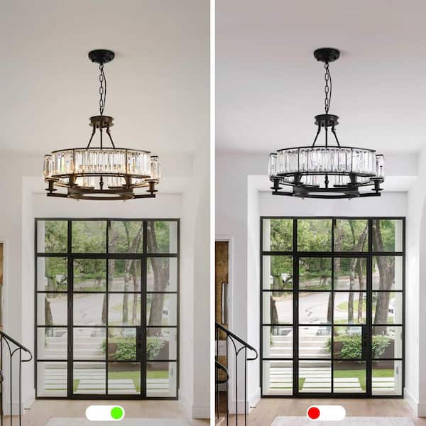 Round modern deals rustic crystal chandelier