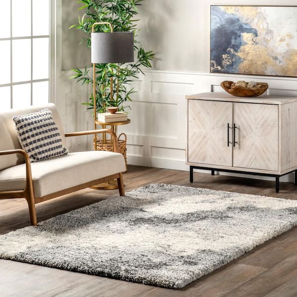 Waverly Abstract Ombre Light Grey 4 ft. x 6 ft. Indoor Area Rug